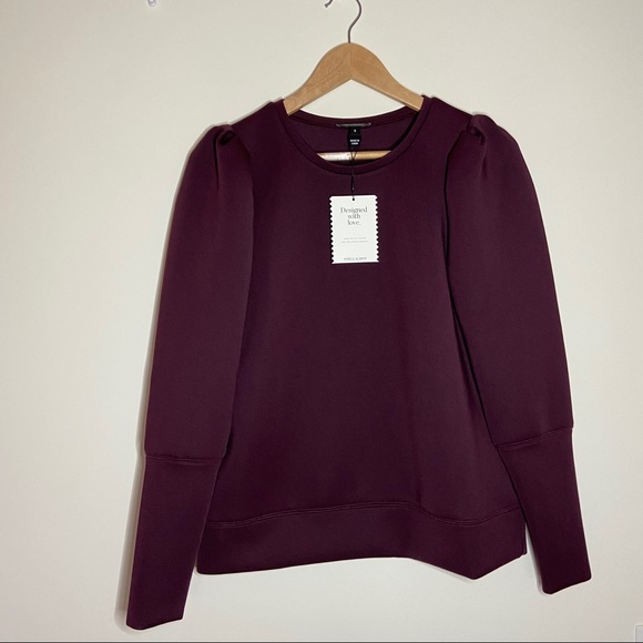 NWT Stella Dot Burgundy Neoprene Pullover - Picture 7 of 8